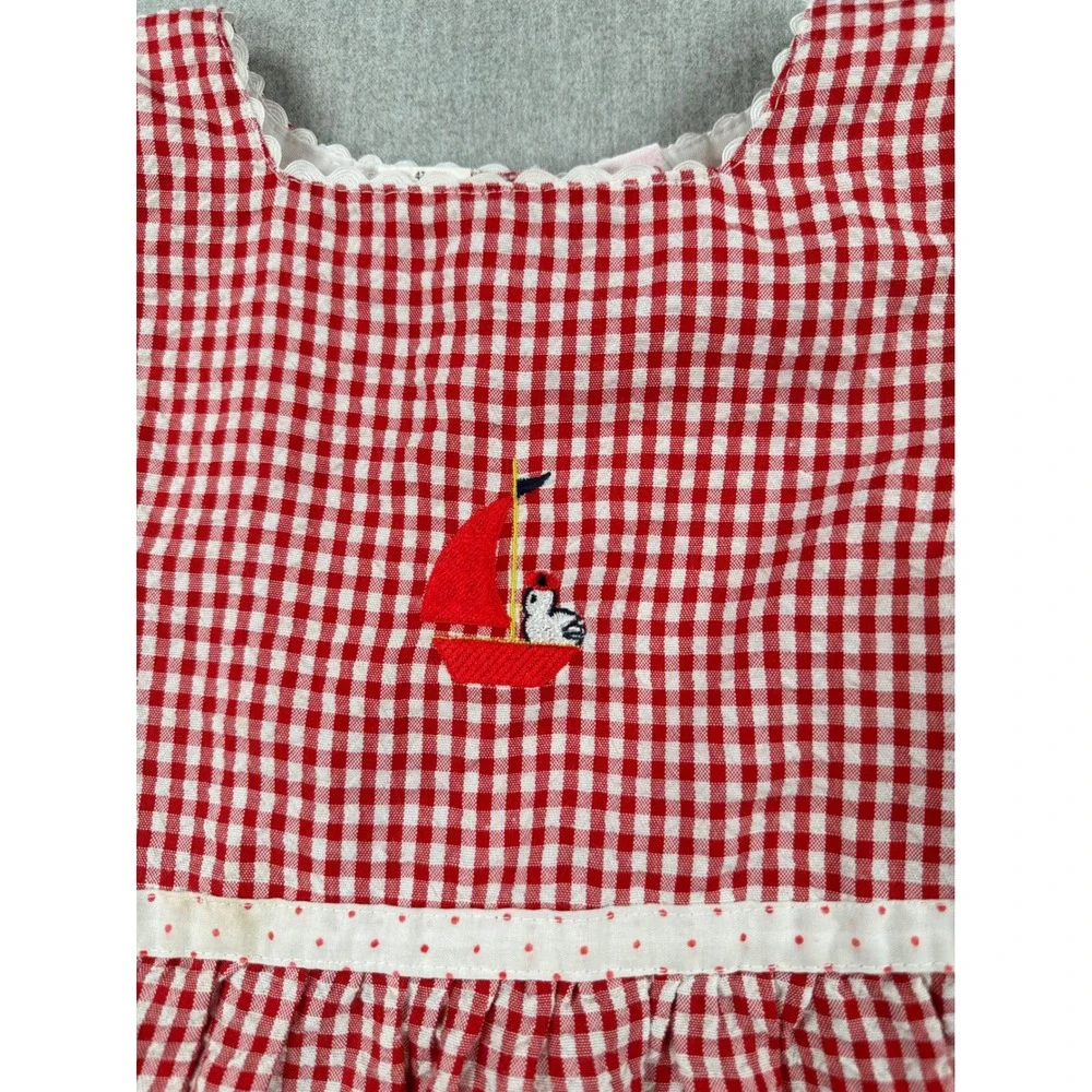 Sweetie Pie‎ Girls Red Gingham Sailboat Nautical Dress 4T